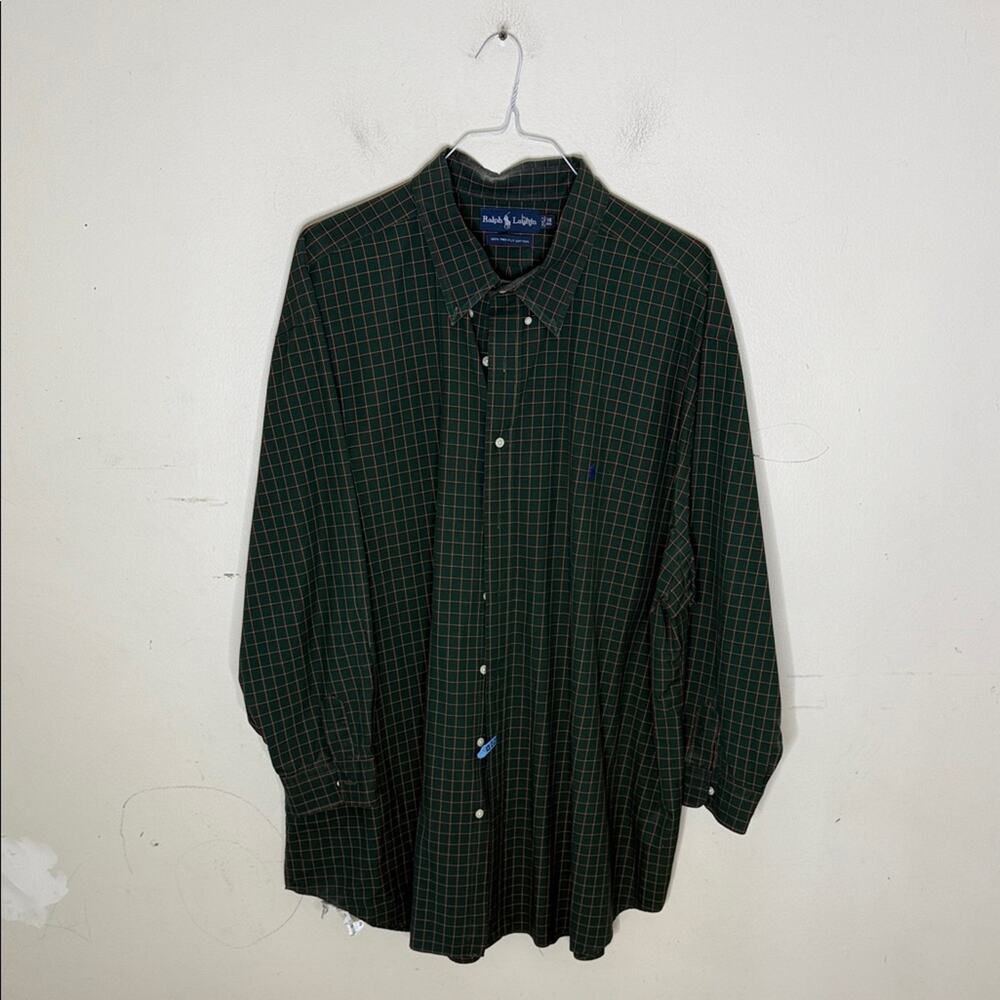 Polo by Ralph Lauren Men's Dark Green Checkered Shirt Size 3XL Big
